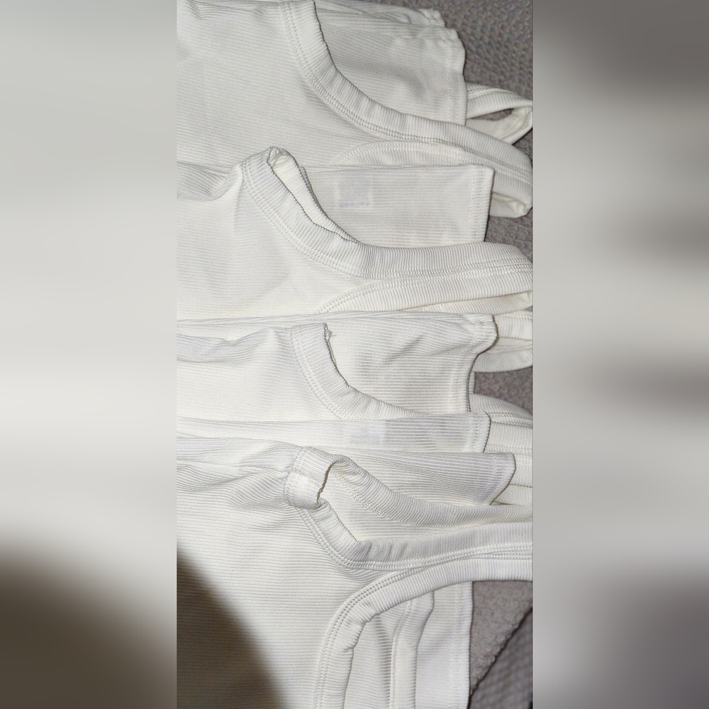 White Ribbed Tank Tops